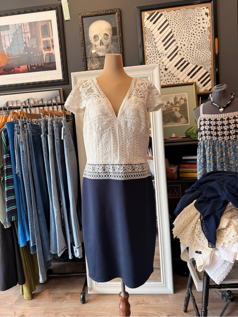 Tadashi Shoji Ivory Lace Dress